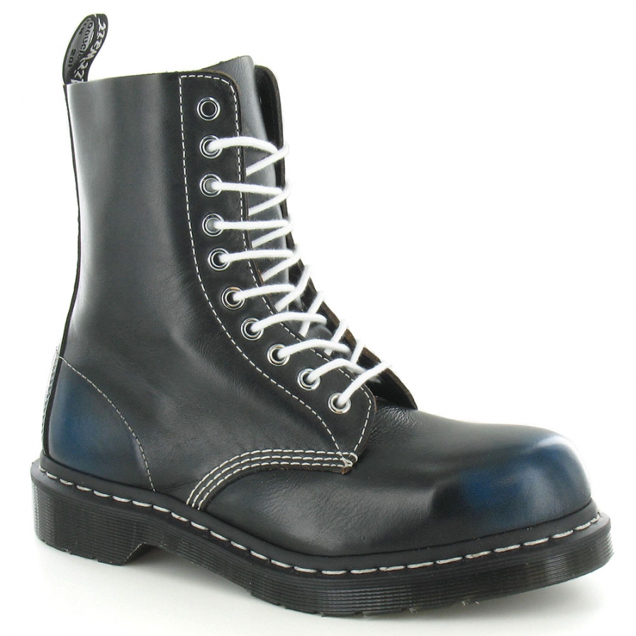 black boots colored laces