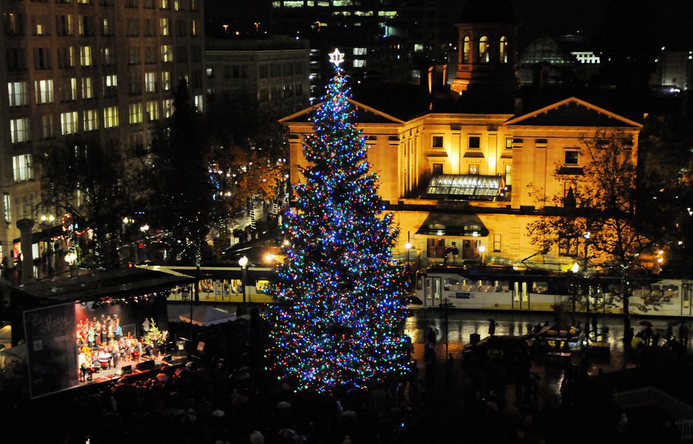Singing And Strobe Lights Make The Event Extra Exciting Pioneer Square Is Often Called Portlands Living Room As A Centerpiece Of Community Singing And Strobe Lights Make The Event Extra Exciting Pioneer Square Is Often Called Portlands Living Room As A Centerpiece Of Community