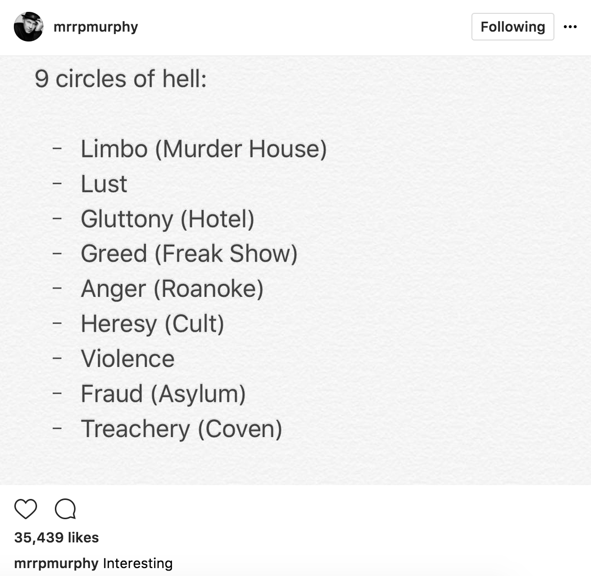 American Horror Story: The Nine Circles Of Hell