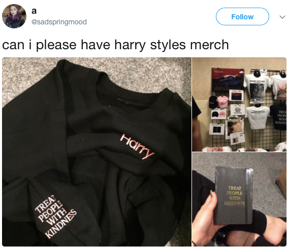 harry styles treat with kindness merch