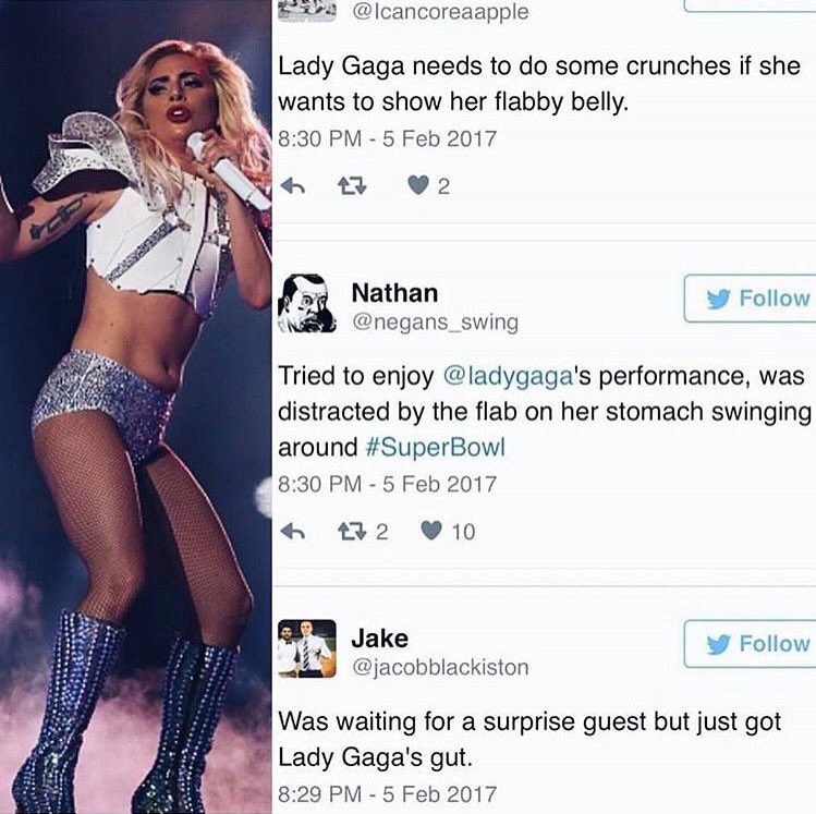 To Those Body Shaming Lady Gaga