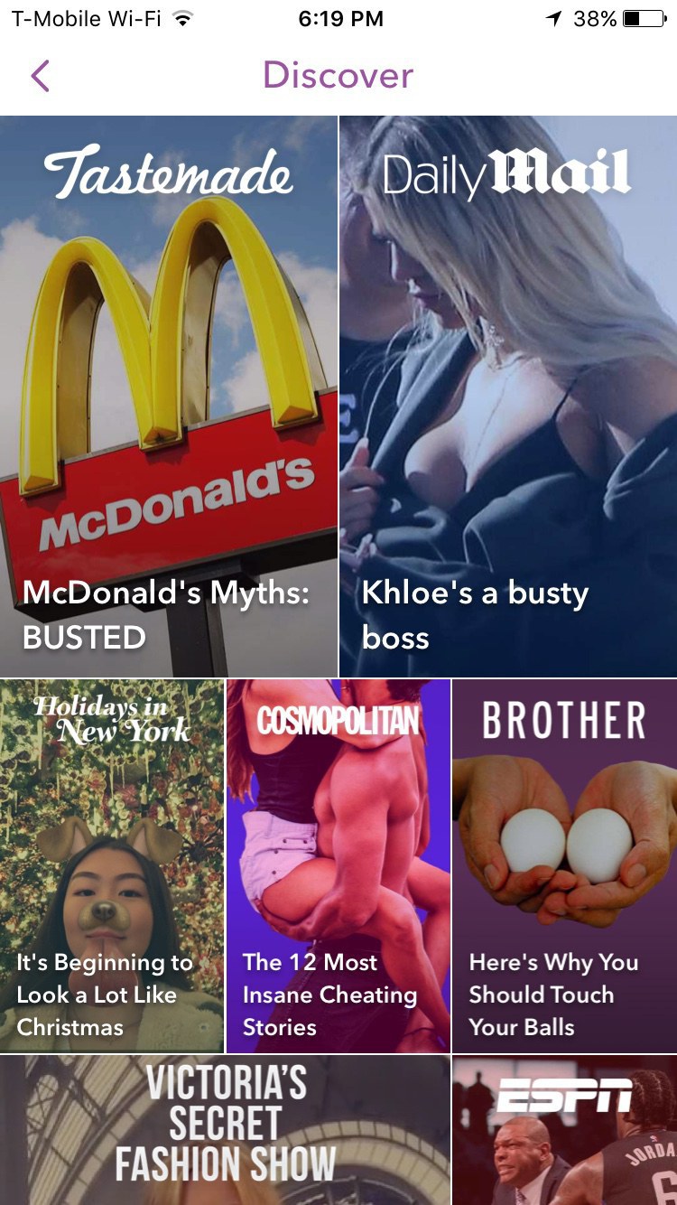 Image result for snapchat news feed