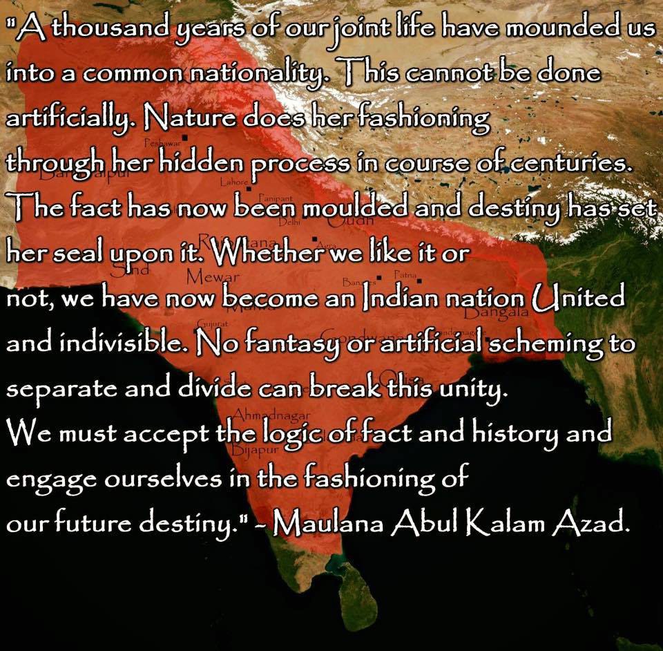 “A thousand years of our joint life have mounded us into a mon nationality This cannot be done artificially Nature does her fashioning through her