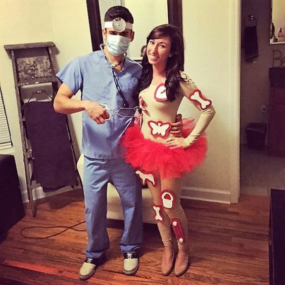 this costume is another idea for a couple this is also a pretty easy diy and its very unique i remember playing operation in middle school and im sure