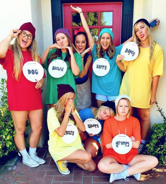 get your group of friends together and relive an old favorite movie snow white and the seven dwarfs cute very simple to put together and did i mention