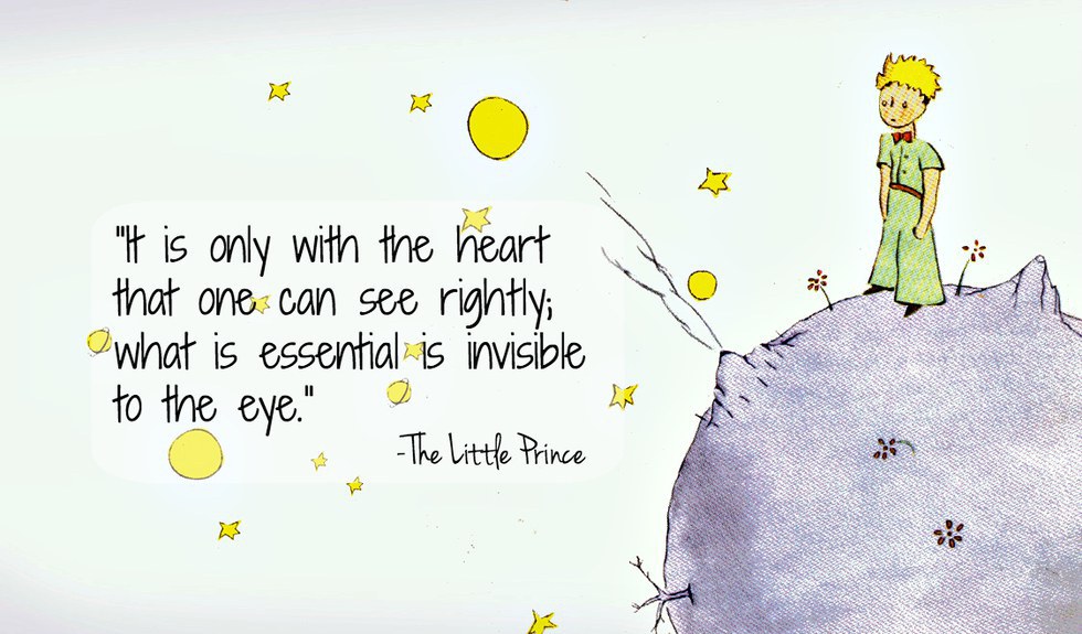 In The Movie Fox Leaves This Quote As A Secret To Prince Before Left Return His Home Planet Made
