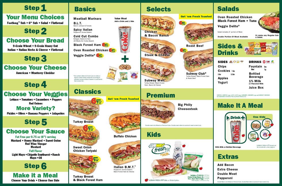 Printable Subway Menu With Prices 2023