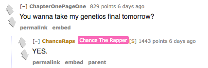 Chance Volunteered To Take A Reddit Users Genetics Final