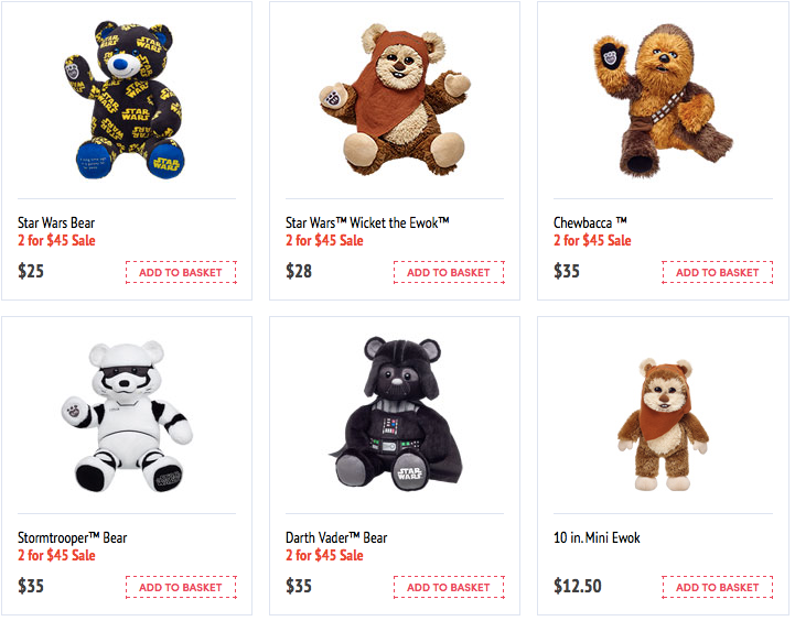 ewok stuffed animal build a bear