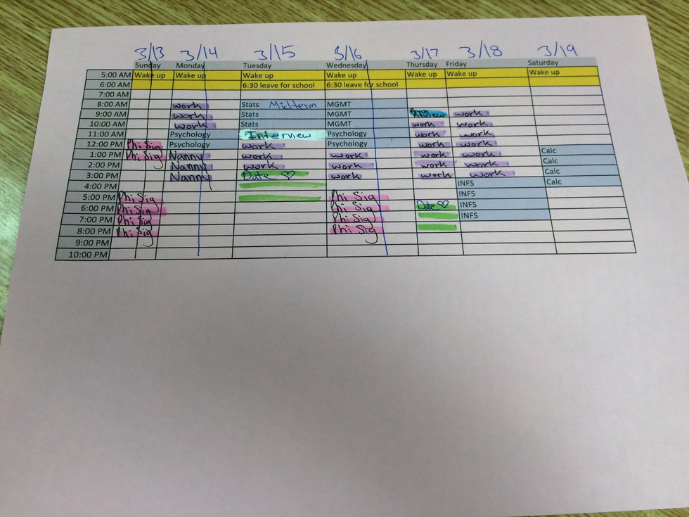 make my schedule college