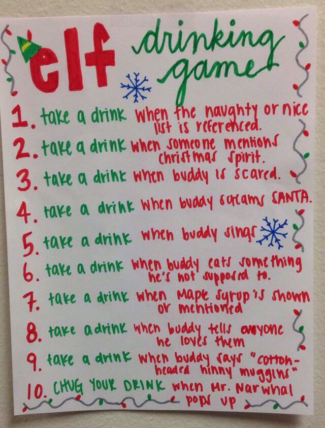 seven holiday drinking games