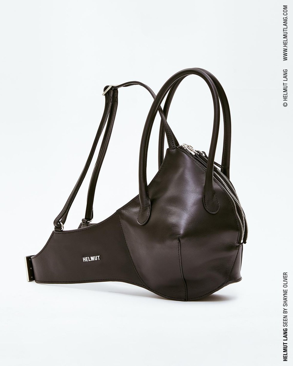 Brb Ing Helmut Lang S Leather Bra Shaped Purse Paper Black Bra Style Handbag In Leather By Helmut Lang Available On Helmutlang