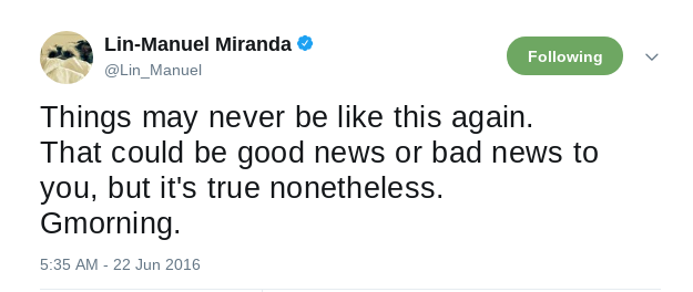 lin manuel miranda twitter good morning