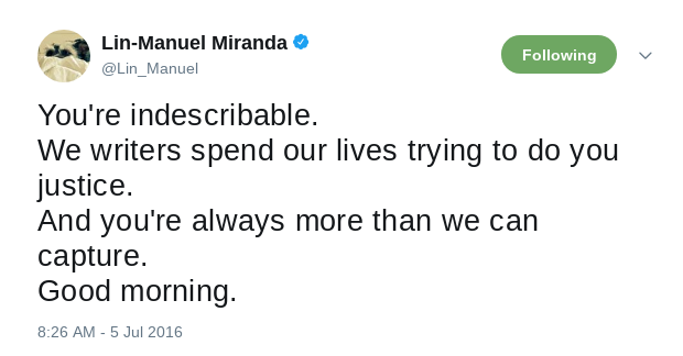 lin manuel miranda twitter good morning