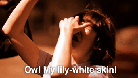 Image result for my lily white skin gif