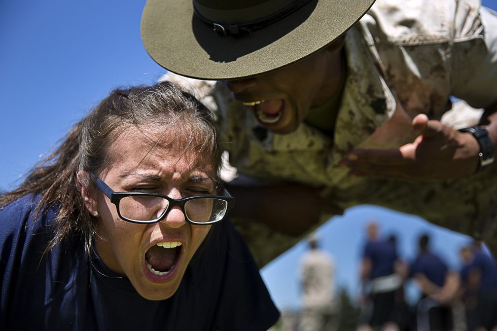 7 heartwarming photos of Marine drill instructors screaming at