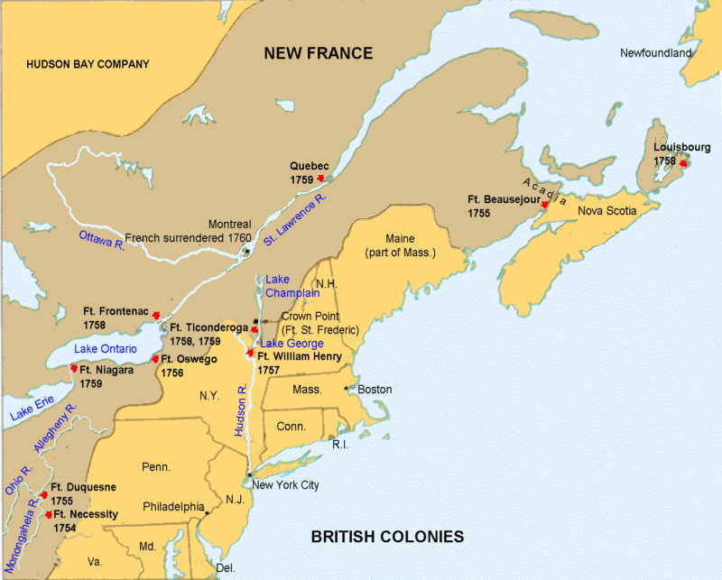 Labeled French And Indian War Map - Printable Maps Online