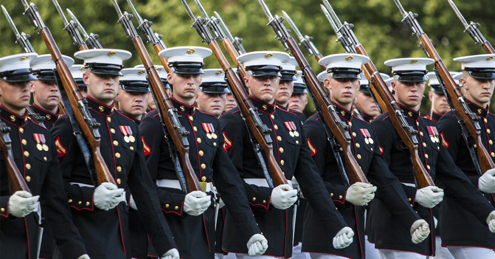 Here's what it takes to be on the Marine silent drill team ...