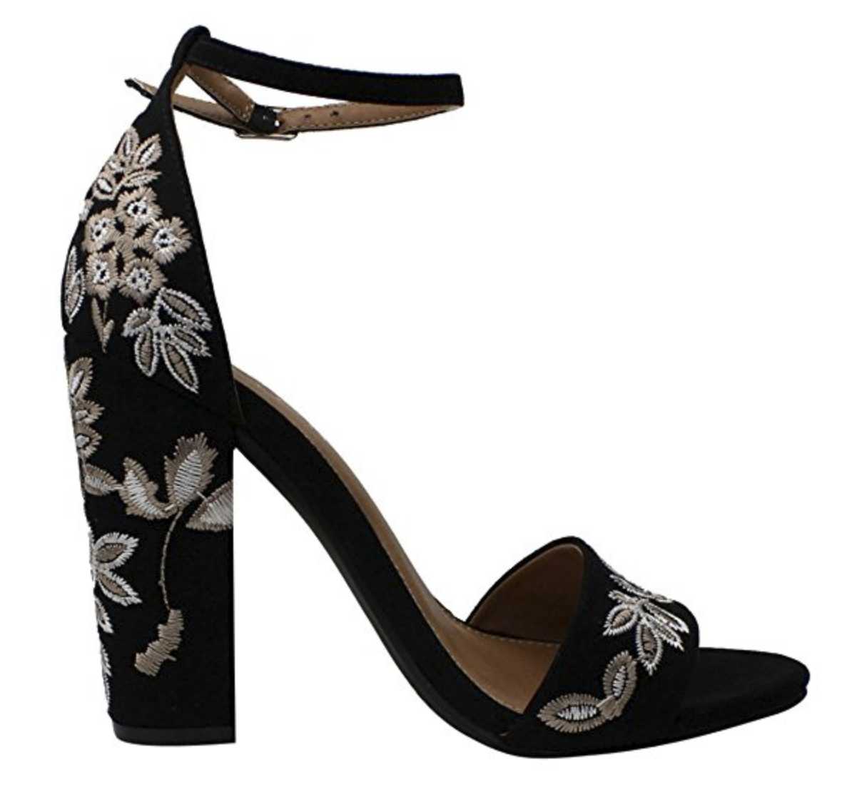 embroidered sandals heels