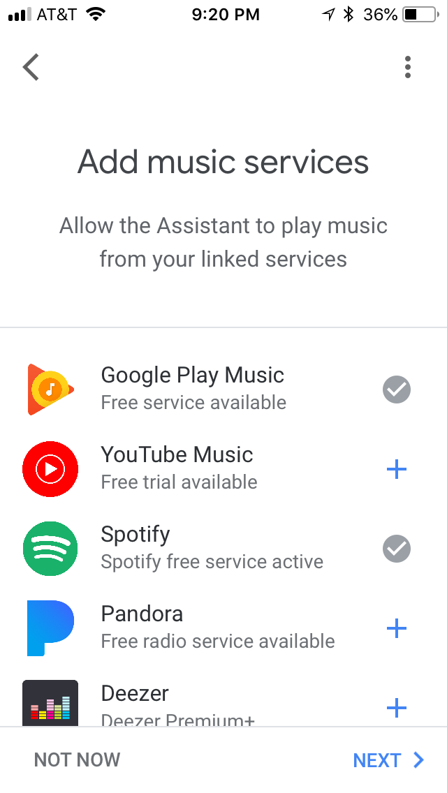Easily connect your music services to Lenovo Smart Display through Google Home app.