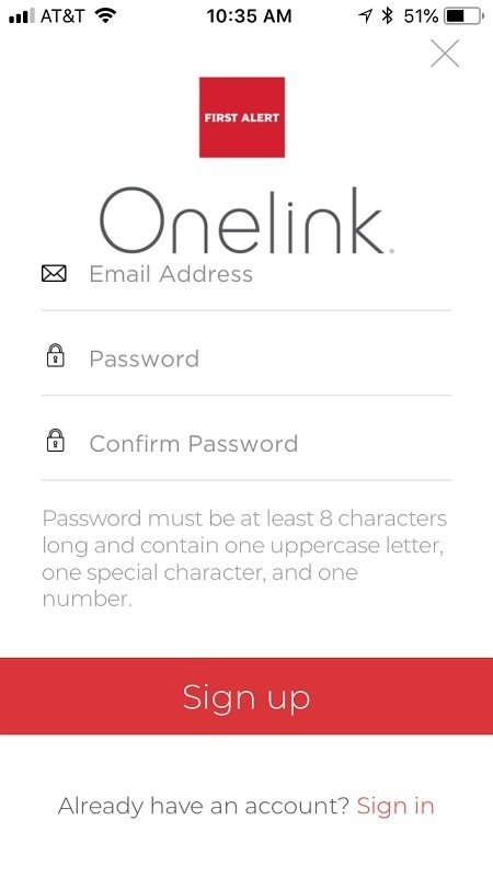 Create an account in Onelink app