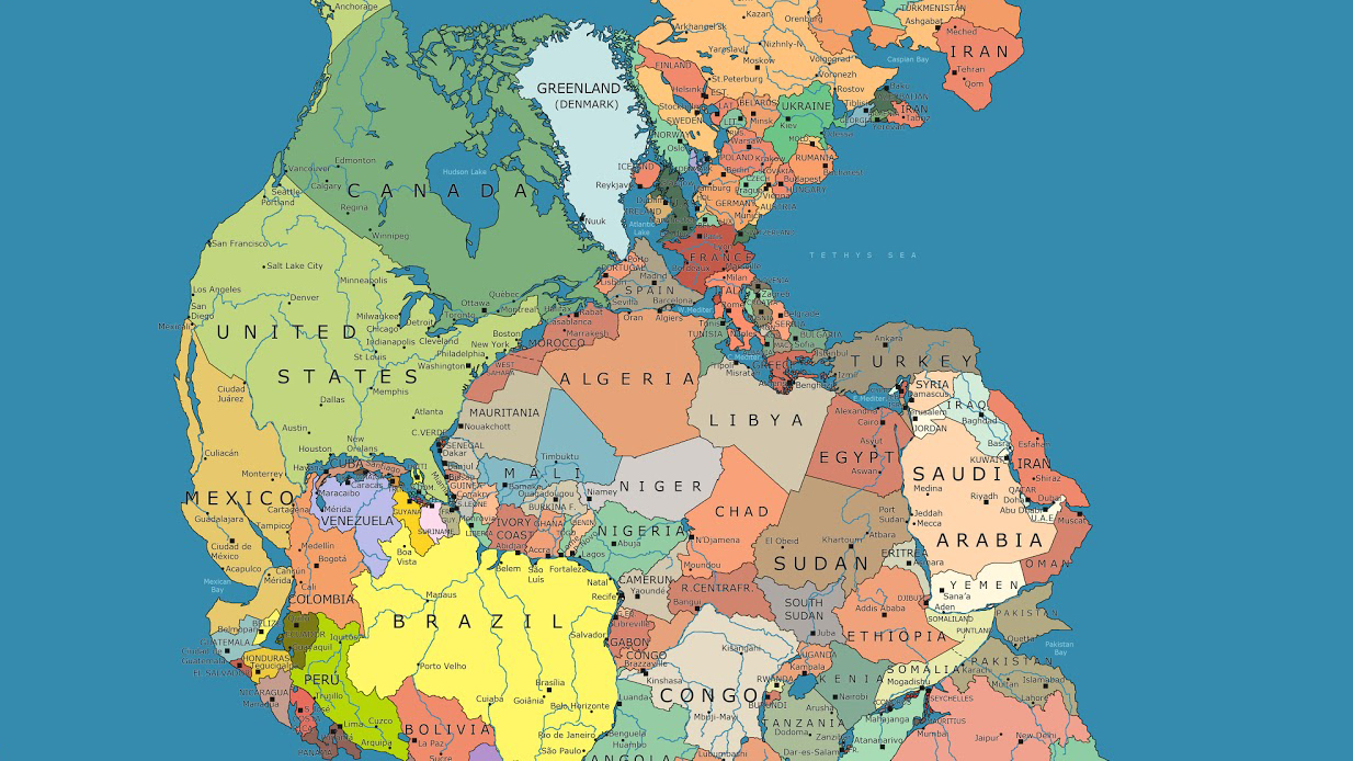 Which countries would be your neighbors on the supercontinent ...