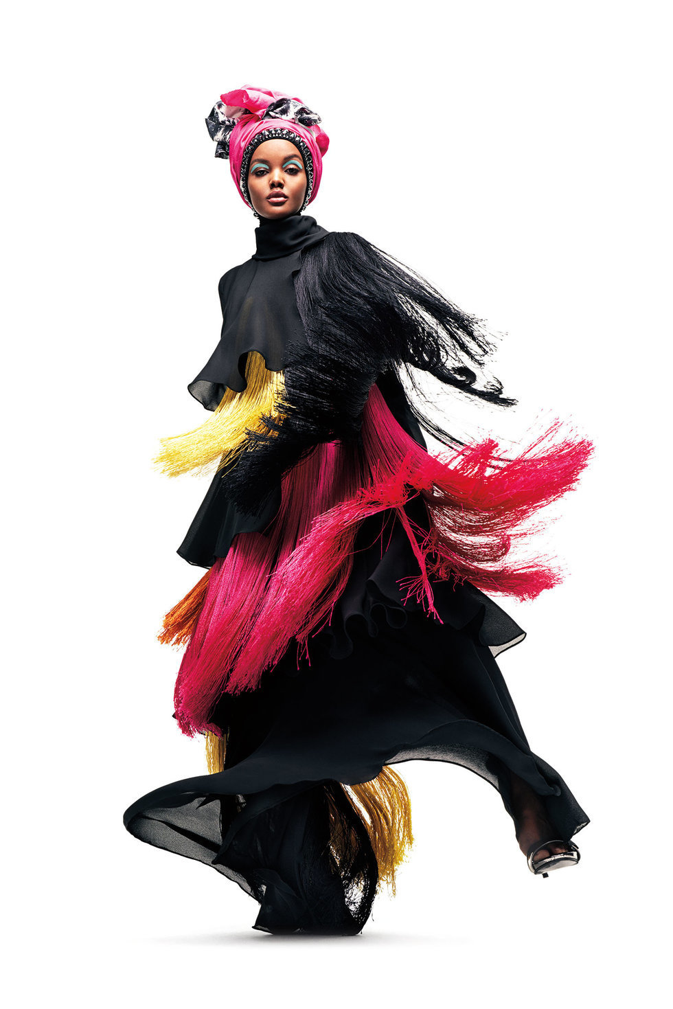 Halima Aden, wearing Dian Pelangi.  (Sebastian Kim, courtesy of Fine Arts Museums of San Francisco)