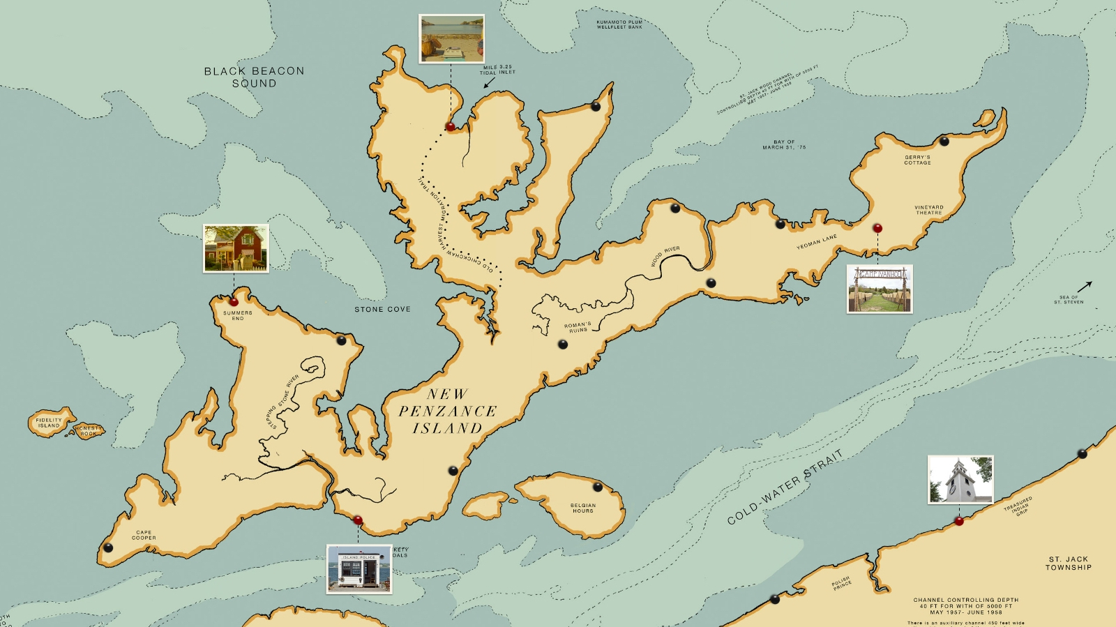 New Penzance Island Map New Penzance Island: A Very Wes Anderson Treasure Map   Big Think