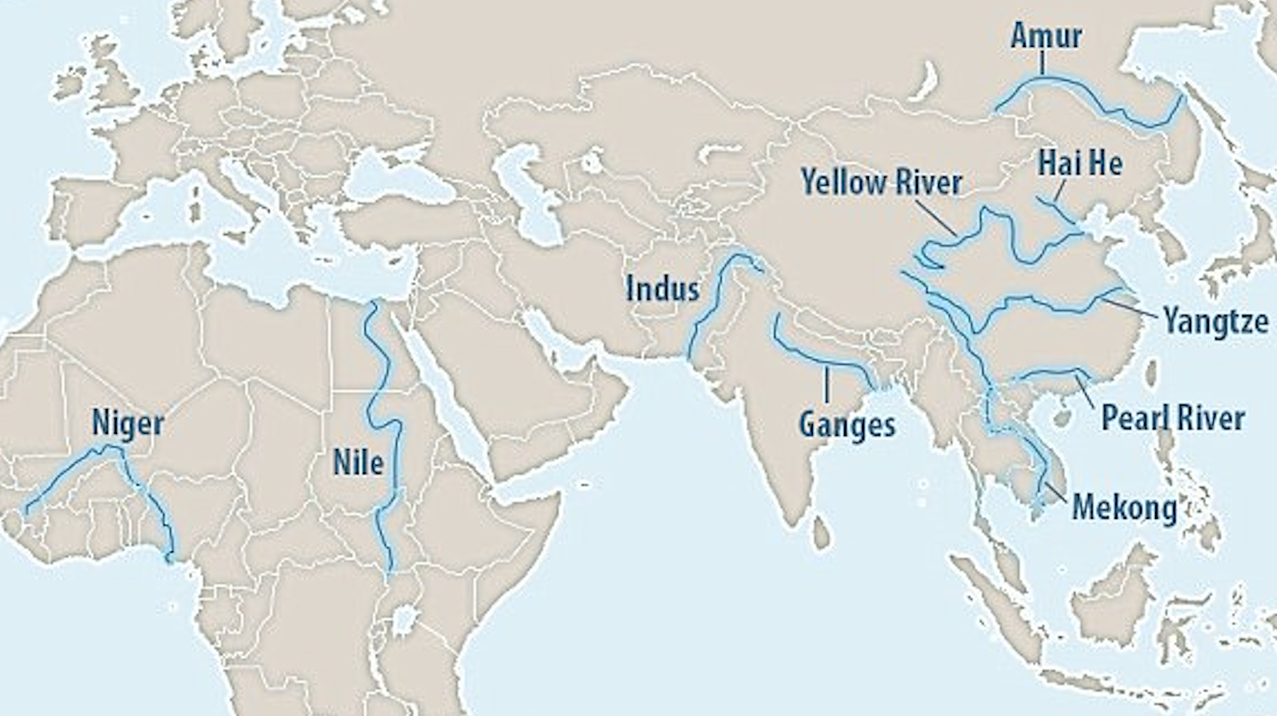 Map Of Rivers In Asia Trash rivers: these 10 rivers are responsible for most plastic 