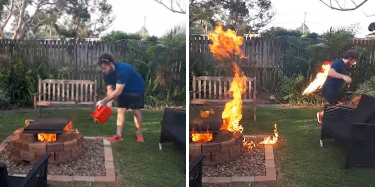 Man Tries To Throw More Gas On Fire In Viral Video—Ends Up Torching His