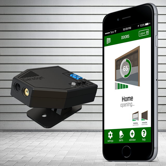 Picture of garadget garage door opener.