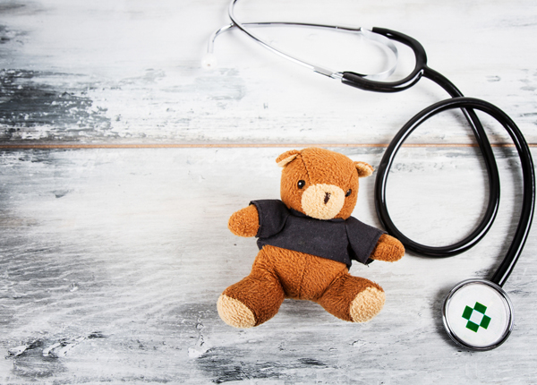 teddy bear next to stethoscope