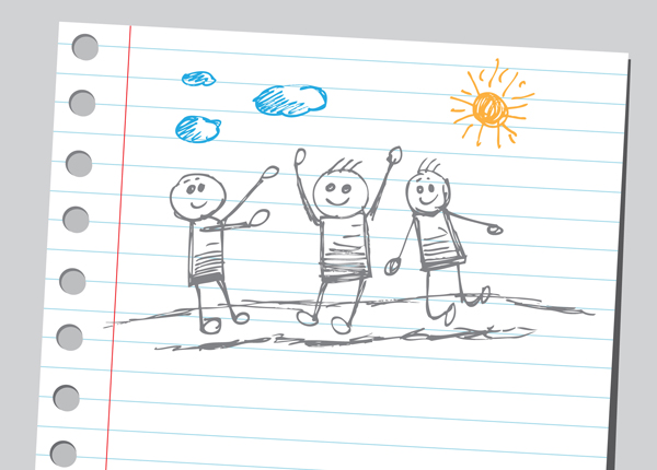 drawing of kids playing