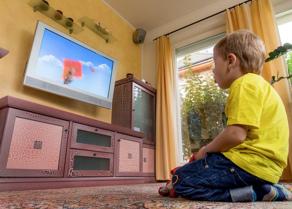 toddler watching tv