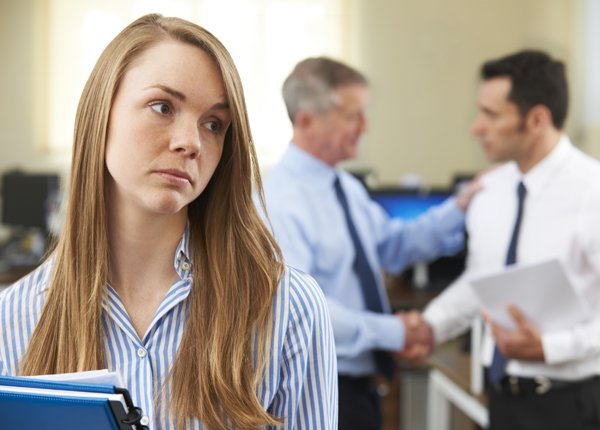 woman looking made in the workplace