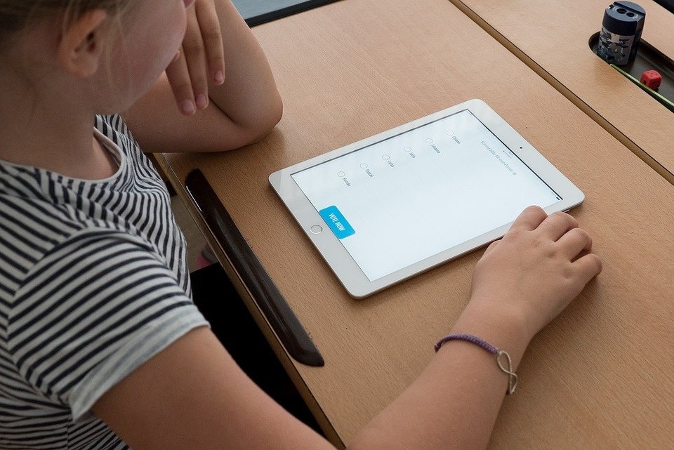 Student on tablet