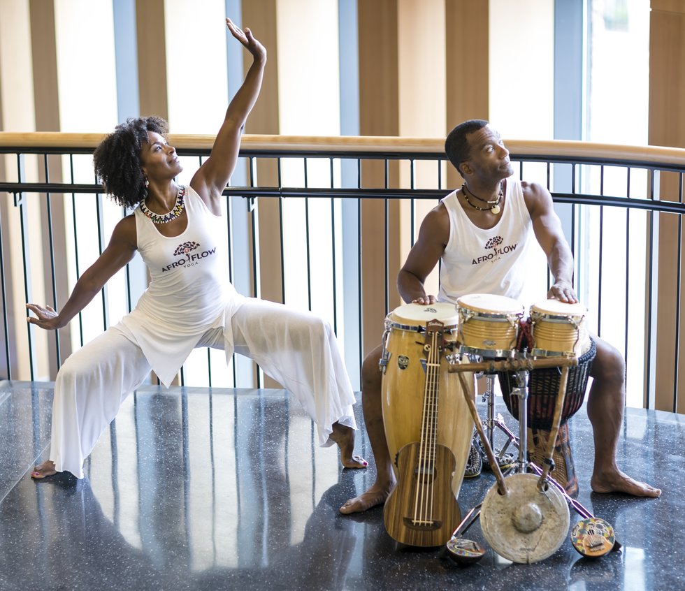 Leslie Salmon-Jones and Jeff Jones of Afro Flow Yoga