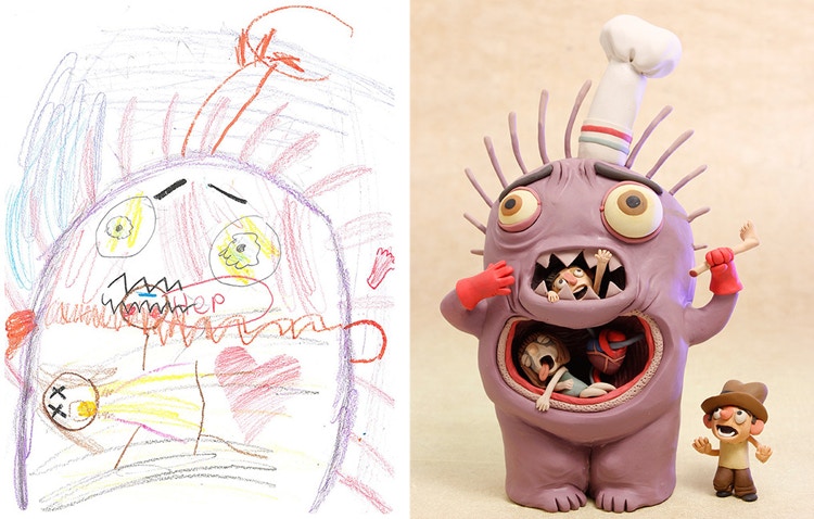 Professional Artists Re Created Children S Monster Doodles They Re Hideously Cool Upworthy