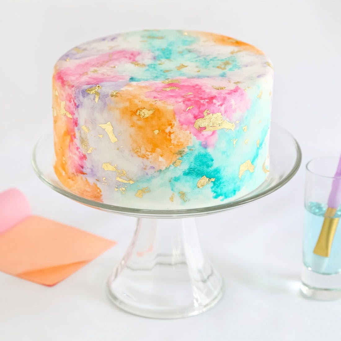 Watercolor Wedding Cake Clipart in Aqua Green & Blue - Etsy