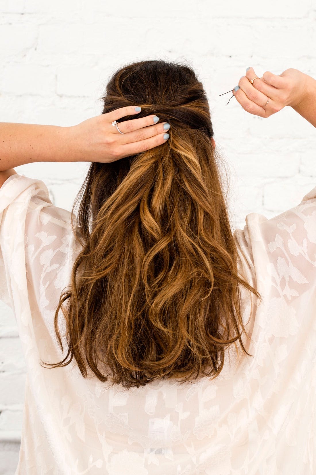 3 Half Up, Half Down Hairstyles You Can DIY All Wedding Season Long - Brit  + Co