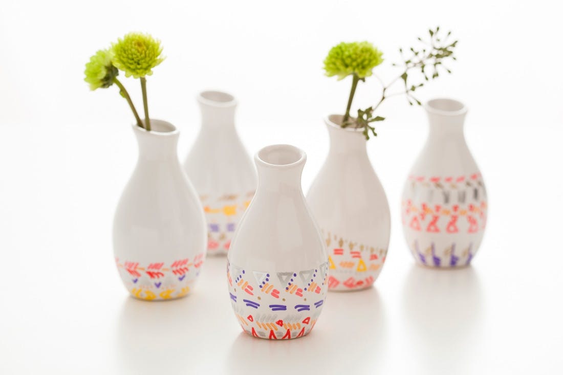 DIY Remix Pattern Dipped Bud Vases Brit Co