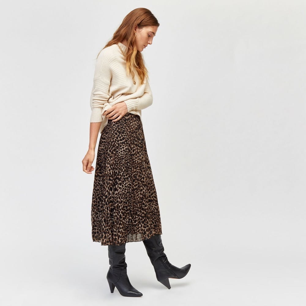Brown Leopard Print Satin Bias Cut Midi Skirt | New Look-iangel.vn