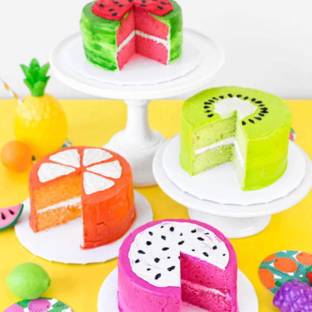 What To Make This Weekend Flamingo Marquee Light Tropical Fruit Cakes More Brit Co