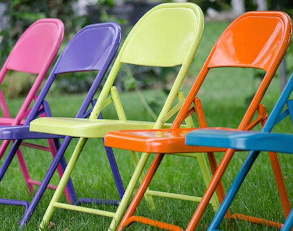 colourful folding chairs