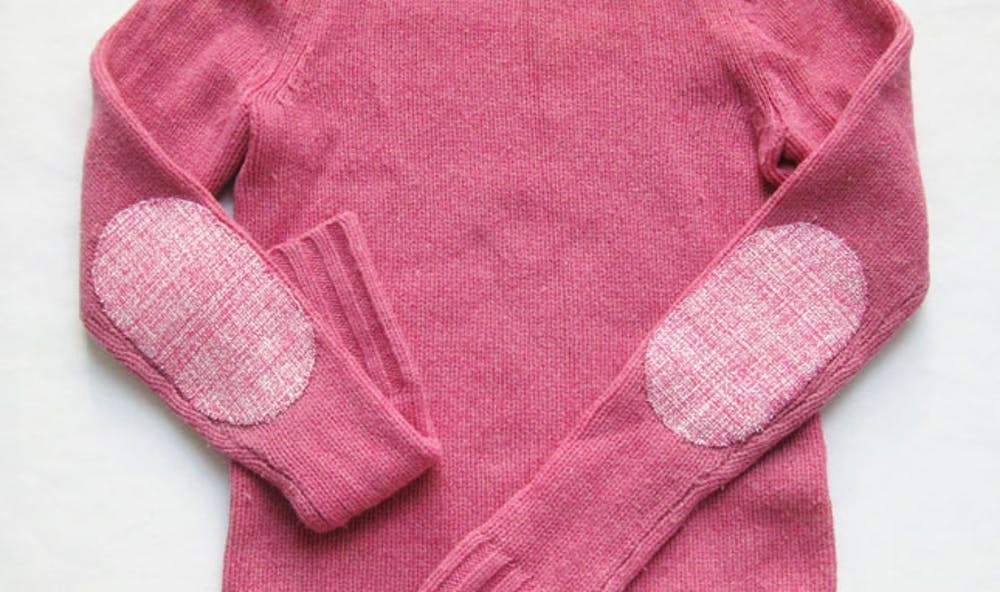 how to add elbow patches to a sweater! - A Beautiful Mess