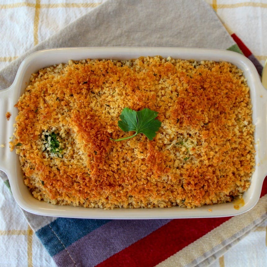 how to make buttered bread crumbs for casserole