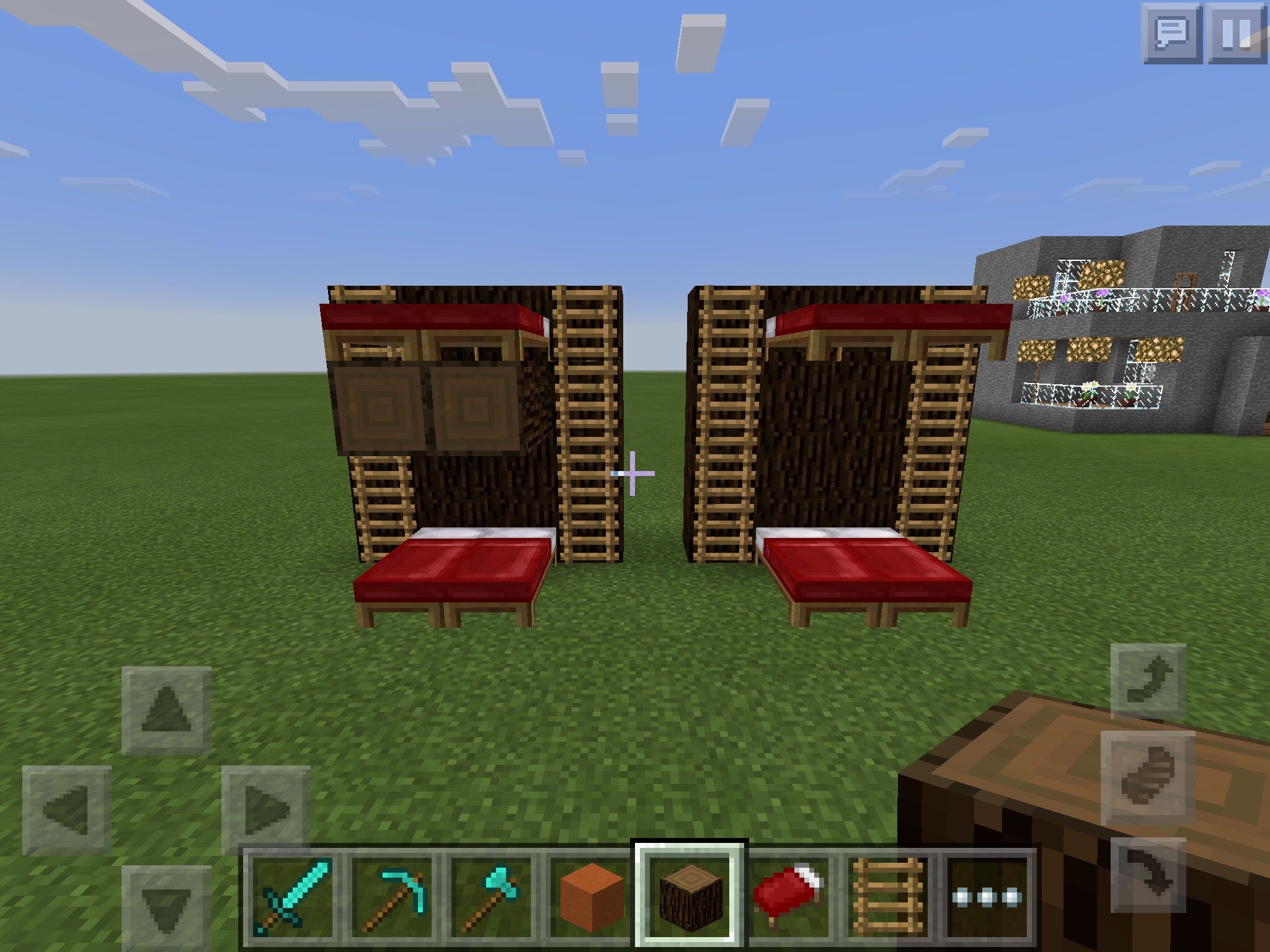 Build A Bunk Bed In Minecraft P E, How To Build A Loft Bed In Minecraft