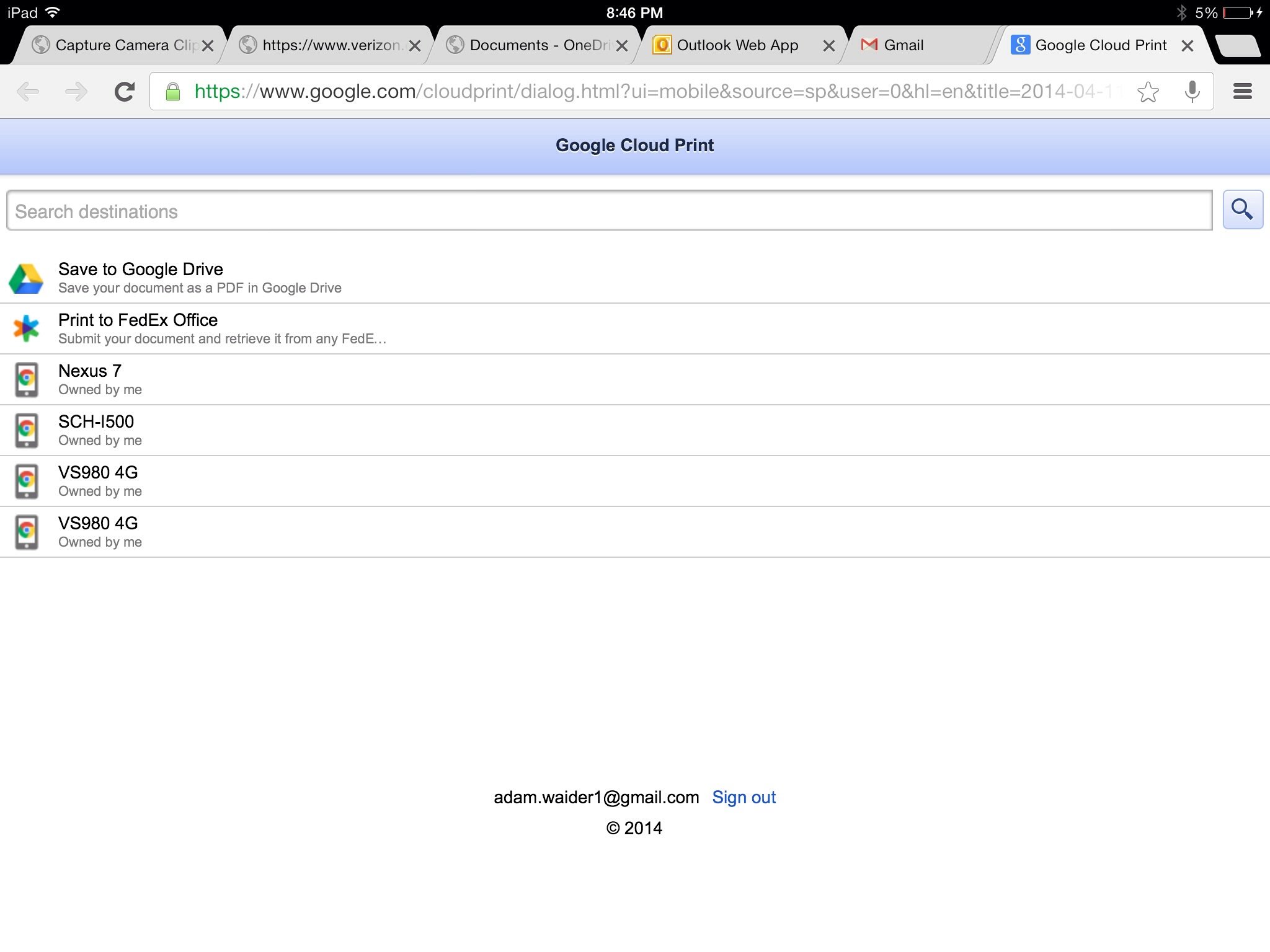 fedex print from google drive