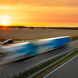 Evening Traffic of Cars on the Highway