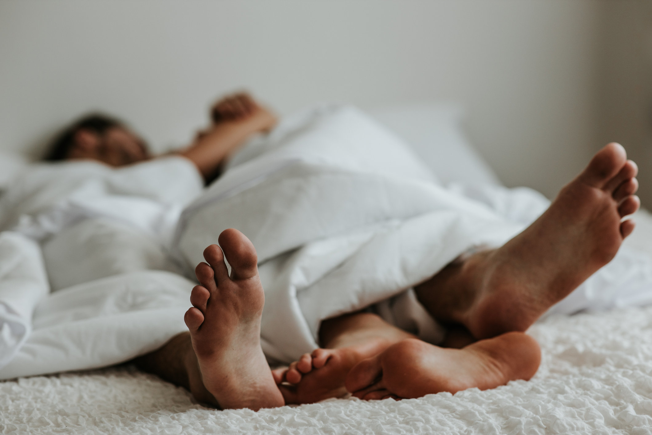 pissing sleep wife feet